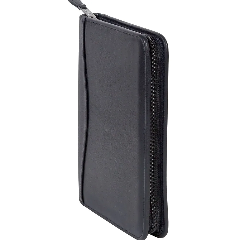 Leather Padfolio with Zipper Closure, Black (5019Z-11-24-F)<Scully Discount