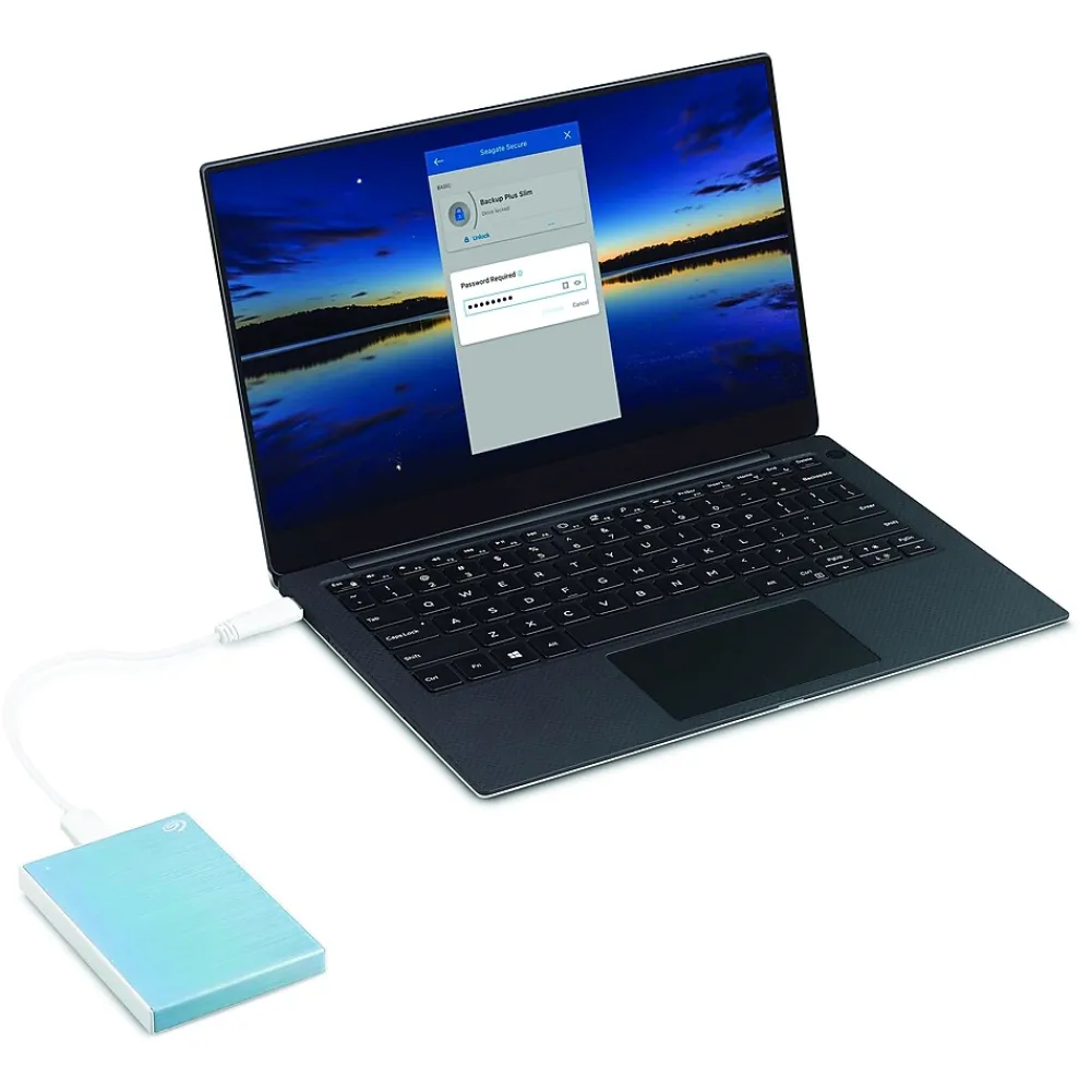 Hot Seagate One Touch 2TB External Hard Drive Slim Portable HDD USB 3.0 / USB 2.0, Blue (STKB2000402)