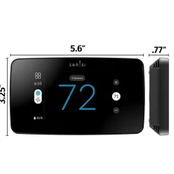 Emerson Sensi Touch 2 Smart Programmable Wi-Fi Thermostat, Works with Alexa, Black Beveled Edge (ST76)