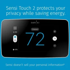 Emerson Sensi Touch 2 Smart Programmable Wi-Fi Thermostat, Works with Alexa, White Beveled Edge (ST76W)