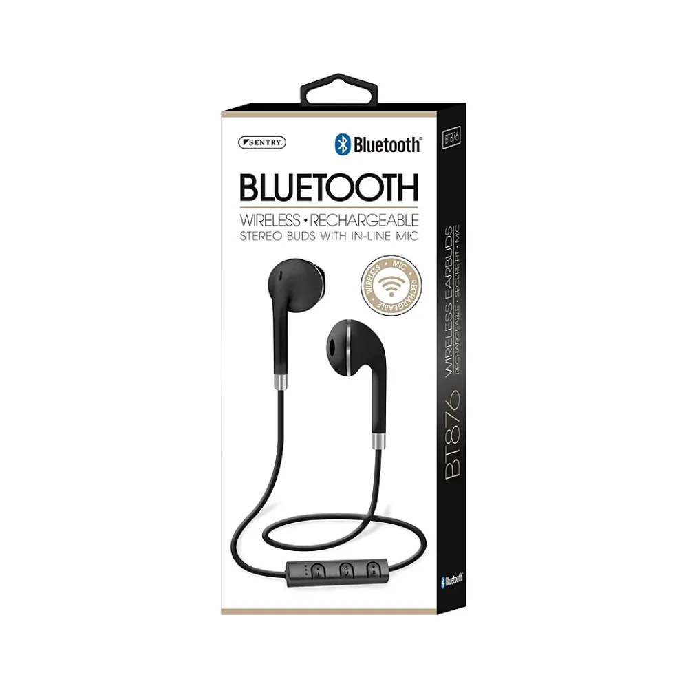 Wireless Bluetooth Stereo Headphones, Black (BT876)<Sentry Online