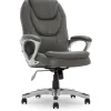 Office Chairs*Serta Amplify Ergonomic Faux Leather Swivel Executive Chair, Light Gray (43673C)