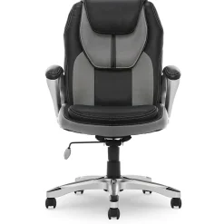 Office Chairs*Serta Amplify Ergonomic Faux Leather/Mesh Swivel Executive Chair, Gray (43673A)