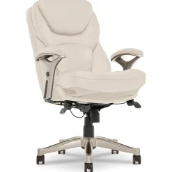 Ergonomic Chairs*Serta Claremont Ergonomic Faux Leather Swivel Executive Chair with Back in Motion Technology, (44186C) Ivory