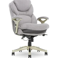 Office Chairs*Serta Claremont Ergonomic Fabric Swivel Executive Chair with Back in Motion Technology, (44186D) Light Gray