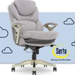 Office Chairs*Serta Claremont Ergonomic Fabric Swivel Executive Chair with Back in Motion Technology, (44186D) Light Gray