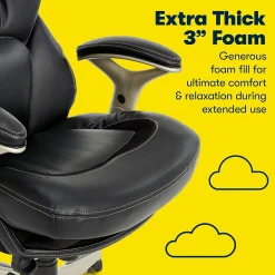 Ergonomic Chairs*Serta Claremont Ergonomic Leather Swivel Executive Chair with Back in Motion Technology, (CHR200006) Black