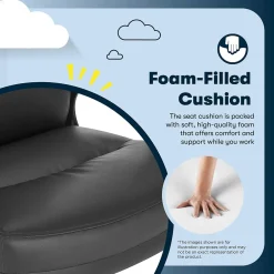 Office Chairs*Serta Comfort Big & Tall Ergonomic Bonded Leather Swivel Executive Chair, Black (CHR10131A)