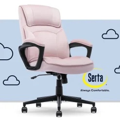 Office Chairs*Serta Comfort Classic Ergonomic Velvet Fabric Swivel Executive Chair, Pink (CCHR10005C)