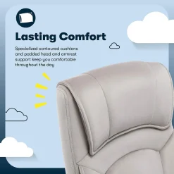 Office Chairs*Serta Comfort Classic Ergonomic Velvet Fabric Swivel Executive Chair, Taupe (CCHR10005B)