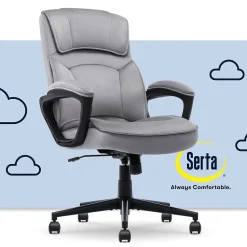 Office Chairs*Serta Comfort Classic Ergonomic Velvet Fabric Swivel Executive Chair, Gray (CCHR10005A)