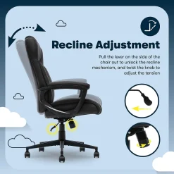 Office Chairs*Serta Comfort Eco Ergonomic Velvet Fabric Swivel Executive Chair, Light Black (CCHR10006B)
