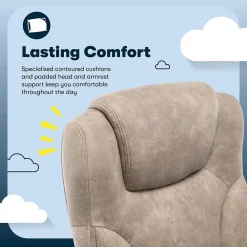 Office Chairs*Serta Comfort Eco Ergonomic Velvet Fabric Swivel Executive Chair, Light Brown (CCHR10006C)