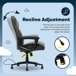 Office Chairs*Serta Comfort Eco Ergonomic Velvet Fabric Swivel Executive Chair, Brown (CCHR10006D)