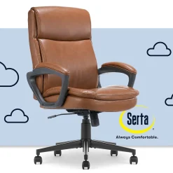 Office Chairs*Serta Comfort Ergo Ergonomic Bonded Leather Swivel Executive Chair, Cognac (CCHR10016A)