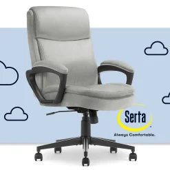 Office Chairs*Serta Comfort Ergo Ergonomic Velvet Fabric Swivel Executive Chair, Gray (CCHR10016C)