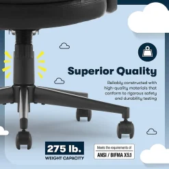 Office Chairs*Serta Comfort Ergo Ergonomic Bonded Leather Swivel Executive Chair, Black (CCHR10016B)