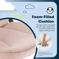 Office Chairs*Serta Comfort Ergo Ergonomic Velvet Fabric Swivel Executive Chair, Pink (CCHR10016D)