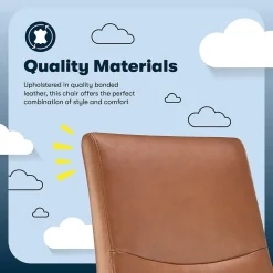 Office Chairs*Serta Comfort Modern Ergonomic Bonded Leather Swivel Executive Chair, Cognac (CHR10132D)