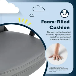 Office Chairs*Serta Comfort Modern Ergonomic Bonded Leather Swivel Executive Chair, Gray (CHR10132C)