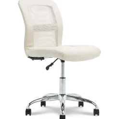 Ergonomic Chairs*Serta Essentials Armless Ergonomic Bonded Leather/Mesh Swivel Task Chair, (48740B) Cream