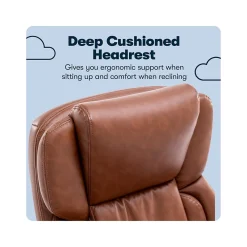 Ergonomic Chairs*Serta Garret Ergonomic Bonded Leather Swivel Executive Chair, (43520D) Cognac