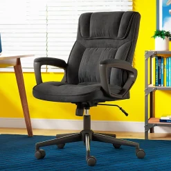Ergonomic Chairs*Serta Hannah I Ergonomic Microfiber Swivel Executive Chair, (43670D) Black