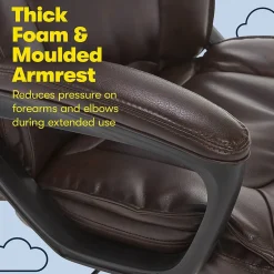 Office Chairs*Serta Hannah I Ergonomic Bonded Leather Swivel Executive Chair, (43670G) Biscuit