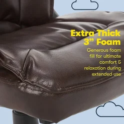 Office Chairs*Serta Hannah I Ergonomic Bonded Leather Swivel Executive Chair, (43670G) Biscuit