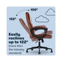 Ergonomic Chairs*Serta Hannah I Ergonomic Bonded Leather Swivel Executive Chair, (43670H) Cognac