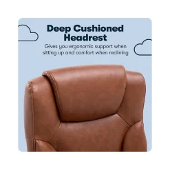 Ergonomic Chairs*Serta Hannah II Ergonomic Bonded Leather Swivel Executive Chair, (43672H) Cognac