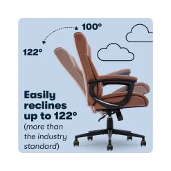 Ergonomic Chairs*Serta Hannah II Ergonomic Bonded Leather Swivel Executive Chair, (43672H) Cognac