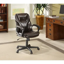 Ergonomic Chairs*Serta Manager's Office Chair, Puresoft® Faux Leather, Roasted Chestnut Brown (43669OSS)