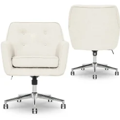 Ergonomic Chairs*Serta Style Ashland Fabric Swivel Computer and Desk Chair, (48372) Ivory