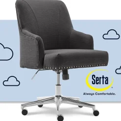 Office Chairs*Serta Style Leighton Fabric Swivel Home Office Chair, Graphite (47925B)