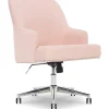 Office Chairs*Serta Style Leighton Fabric Swivel Home Office Chair, Blush Pink (47925C)