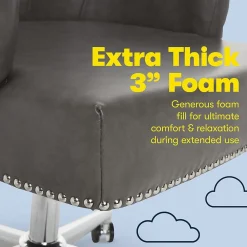 Office Chairs*Serta Style Leighton Faux Leather Swivel Home Office Chair, Gray (47925G)