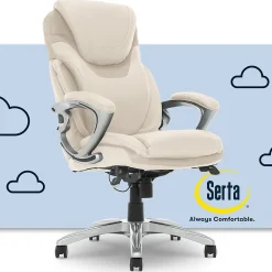 Ergonomic Chairs*Serta Works Bryce Ergonomic Bonded Leather Swivel Executive Chair, (43807B) Cream