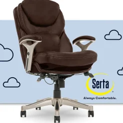 Ergonomic Chairs*Serta Works Ergonomic Faux Leather Swivel Executive Chair with Back in Motion Technology, (44186B) Chestnut