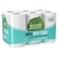 2-Ply 100% Recycled Standard Toilet Paper, White, 240 Sheets/Roll, 12 Rolls/Pack (13733)<Seventh Generation Sale