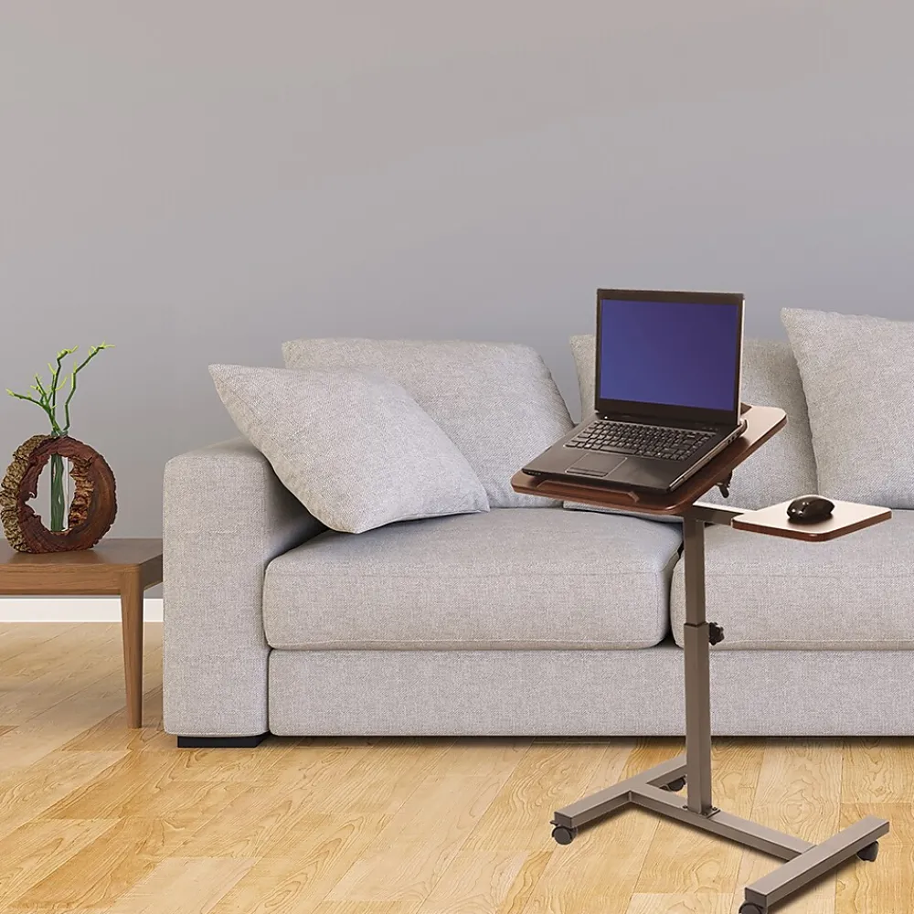 Standing Desks*Seville Classics Airlift 40"H Tilting Sit-Stand Computer Desk Cart with Mouse Pad Table, Walnut (WEB234)