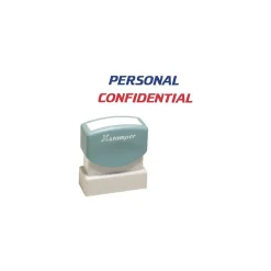 Stamps & Stamp Pads|Xstamper Shachihata Inc "Personal/Confidential" Pre-Inked Stamp, Blue/Red, 1/2" x 1 5/8"