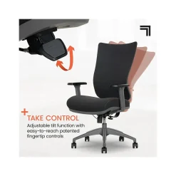 Office Chairs*Sharper Image Revive Shiatsu Ergonomic Mesh Swivel Massage Chair, Black (60097-BLK)