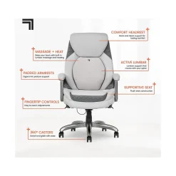 Ergonomic Chairs*Sharper Image S-600 Active Lumbar Ergonomic Bonded Leather Swivel Executive Massage Chair, (60098-OWHT) Off-White