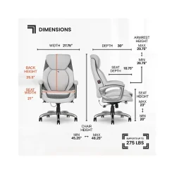 Ergonomic Chairs*Sharper Image S-600 Active Lumbar Ergonomic Bonded Leather Swivel Executive Massage Chair, (60098-OWHT) Off-White