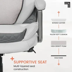 Ergonomic Chairs*Sharper Image S-600 Active Lumbar Ergonomic Bonded Leather Swivel Executive Massage Chair, (60098-OWHT) Off-White