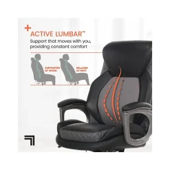 Ergonomic Chairs*Sharper Image S-600 Active Lumbar Ergonomic Bonded Leather Swivel Executive Massage Chair, (60098-BLK) Black