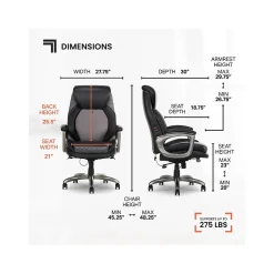 Ergonomic Chairs*Sharper Image S-600 Active Lumbar Ergonomic Bonded Leather Swivel Executive Massage Chair, (60098-BLK) Black