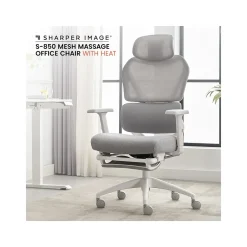 Office Chairs*Sharper Image S-850 Ergonomic Mesh Swivel Computer and Desk Chair, Light Gray/White (60106-LGRYWHT)