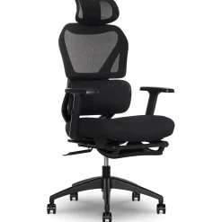 Office Chairs*Sharper Image S850 Ergonomic Mesh Swivel Massage with Heat Executive Task Chair with Footrest, Black (60106-BLK)